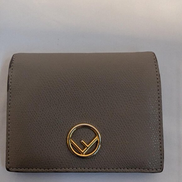 Fendi Handbags - Fendi Neutral Leather F Bifold Wallet